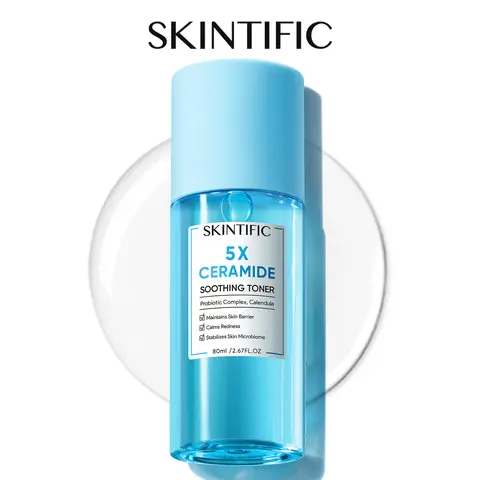 [SKINTIFIC] 5X Ceramide Soothing Toner, Hydrating Skin Barrier Repair Calms Redness Facial Toner with Probiotics & Calendula for Sensitive & Dry Skin, Non-Alcohol, Cruelty-Free, Vegan Skincare, Cruelty-Free, Black Friday Gifts, Holiday Gifts