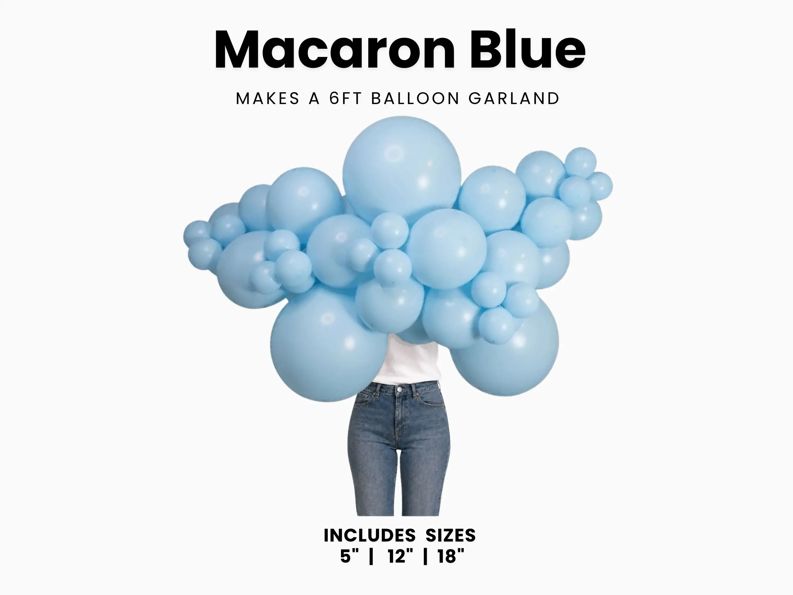 Macaron Blue Balloon Pack with Optional Add-Ons