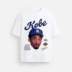 Kobe Tribute Soft Round Neck Short-Sleeve Cotton T-Shirt, Vintage Black Mamba LA Graphic Menswear, Casual Streetwear Sporty Top for Fans, Daily Wear Comfortable Outfit or Holiday Gift,summervibes