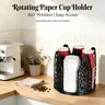 4-Layer 360° Rotation Hollow Plastic Cupholder with Compartments, Detachable Lid, 9.4x9.4x9.1 in, 20 Cups/Tier (80 Total), 16oz Capacity, Reinforced ABS, Kitchen Accessories for Countertops, Coffee Stations