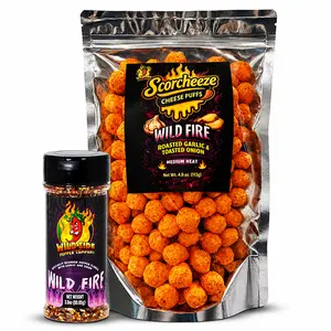 Wild Fire Flavor Bundle - Wild Fire Bottle and Scorcheeze Cheese Ball Bundle - Cheese Puffs - Cheese Puff Snack