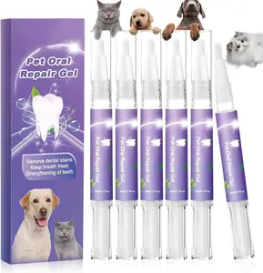 6Pcs Pet Oral Repair Gel, Dog Oral Repair Gel, Pet Breath Freshener for Cats and Dogs, Removes Tartar, Keeps Breath Fresh, Strengthens Teeth,No Brushing Oral Care Cleaner,3Ml Vizela