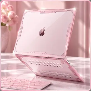 MOSISO MacBook Air 13.6 inch Case 2025-2022 M4 A3240 M3 A3113 M2 A2681 Pink Symmetric Geometric Hard Case with TPU Bumper & Keyboard Cover for Daily Use