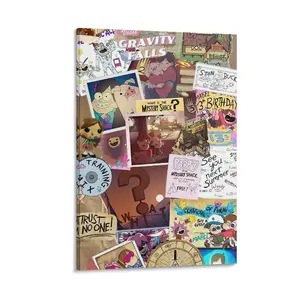 “Gravity Falls” Anime Poster Is A Fantastic Decorative Piece. As A Canvas Wall Art, It Brings The Magic of The Show to Life. Canvas Poster Bedroom Decor Sports Landscape Office Room Decor Gift Frames Ornaments