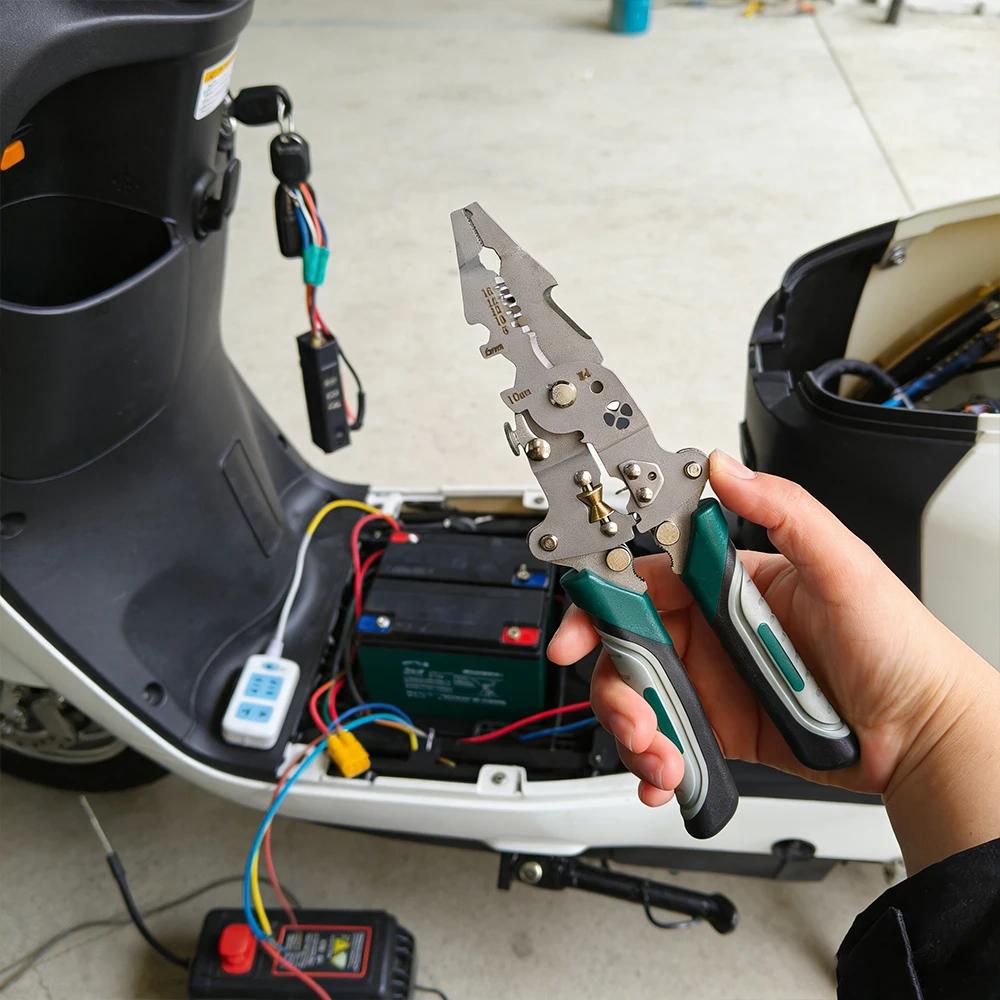 Multi-function Foldable Wire Stripper Pliers | Electrician Wire Splitter & Winding Tool with Pulley Design | Crimping, Cutting, Twisting Hand Tool for DIY Home Automotive Multi-function Foldable Wire Stripper Pliers | Electrician Wire Splitter & Winding Tool with Pulley Design | Crimping, Cutting, Twisting Hand Tool for DIY Home Automotive