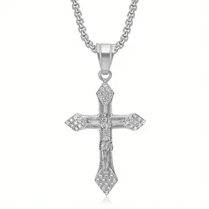 316L 316L Stainless Steel Titanium Hip Hop Punk Iced Out God Pendant Collar Chains Necklace Women Couple Gift Fashion Jewelry