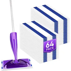 Mop Pad Refills Compatible with  Wet Jet, 4-Layer Thickened & Super Absorbent, WetJet Pads Refills, Cleaning Pads, Disposable Dry Floor Mop Pads, 64 Count