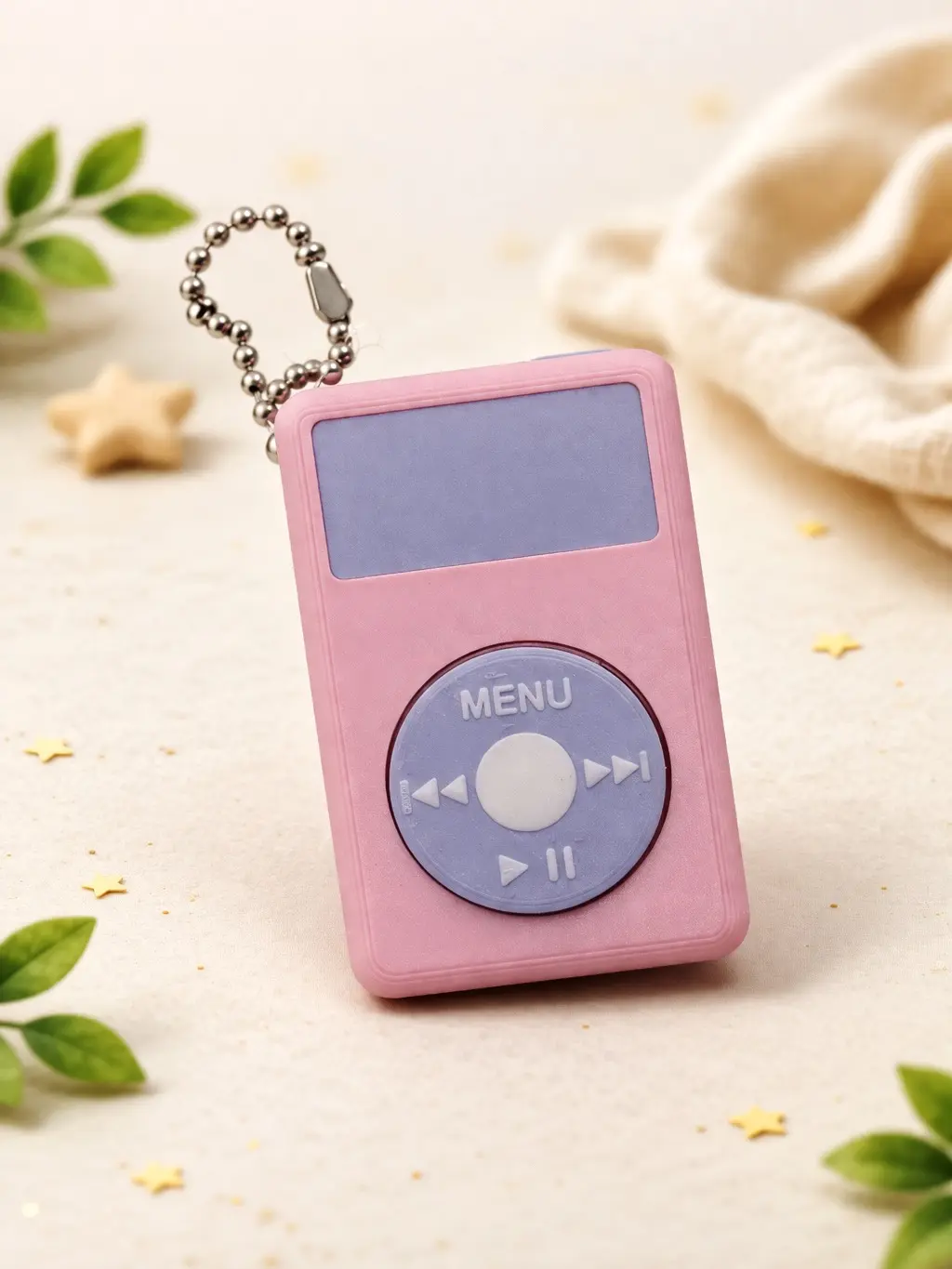 Retro MP3-Style Fidget Keychain, 3D Printed Click Wheel Toy, MP3 Player Accessory