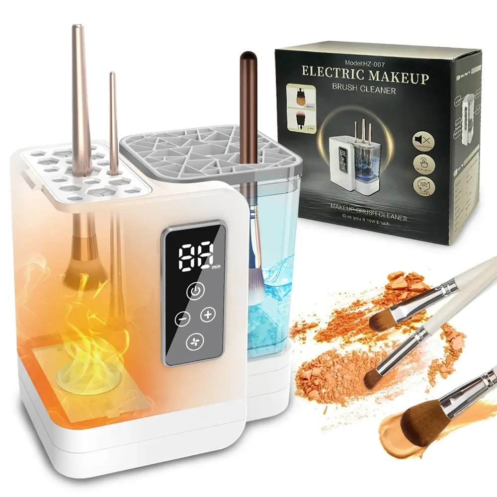Electric Makeup Brush Cleaner Machine with Automatic Cleaning and Drying Functions, Portable Makeup Brush Cleaner for All Size of Makeup Brushes Gifts for Makeup Lovers, Makeup Brush Dryer, Makeup Brush Washer, Makeup Tool Cleaner
