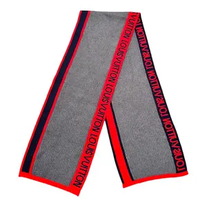 Louis Vuitton Generation Wool Scarf Grey Red
