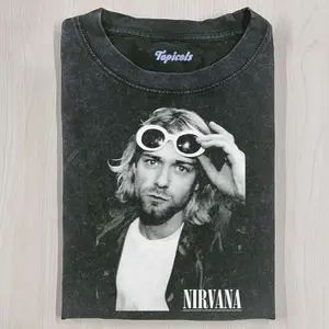 WASHED UNISEX MEME KURT NIRVANA T-SHIRT