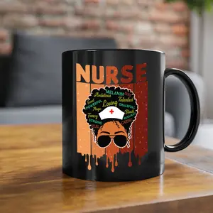 Black Nurse African Melanin Juneteenth 22#- juneteenth-Mug / Coffee Cup Ceramic Drinkware