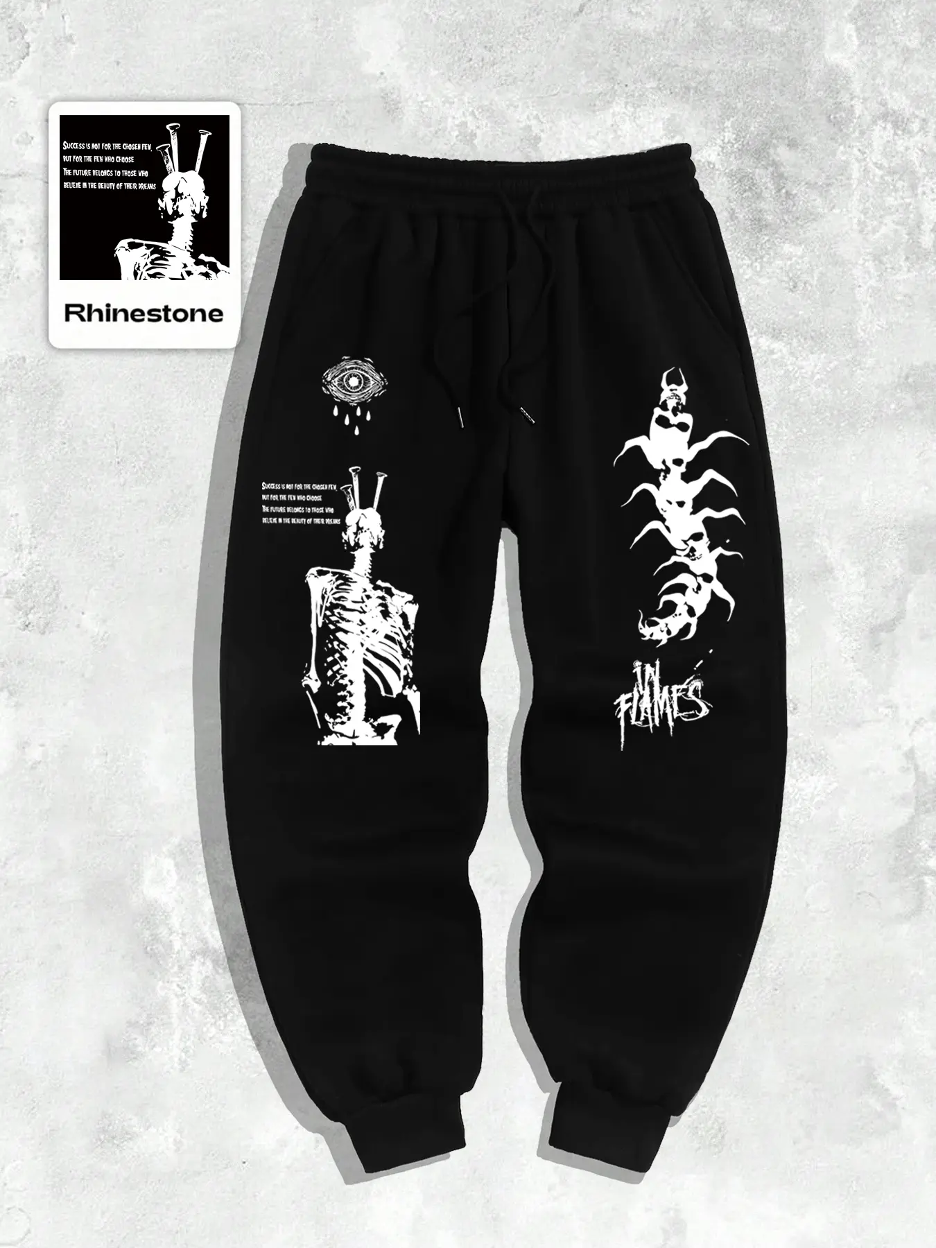 Gothic Original Print Men's Casual Jogger Pants, Fitted Style for Spring & Fall, Moderate Fabric, New Campus Collection
