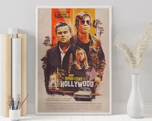 Once Upon a Time in Hollywood Poster, Quentin Tarantino Movie Print, Retro Film Decor