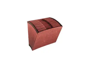 Globe-Weis R217AHD Accordion Files without Flap, 21 Pockets, 1/3 Tab, Letha Tone, Letter, Brown