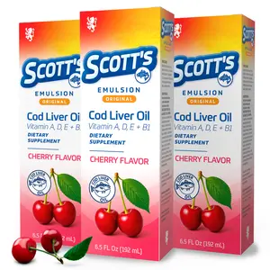 SCOTT'S EMULSION - Cod Liver Oil Cherry 6.5 Fl Oz (3 Pack)