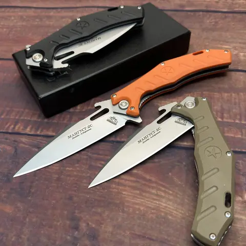 Foldable EDC Folding Knife - Rivet-Reinforced Survival Tool, Stainless Steel Non-Slip Handle, Lightweight Portable Outdoor Gadget for Camping, Hiking