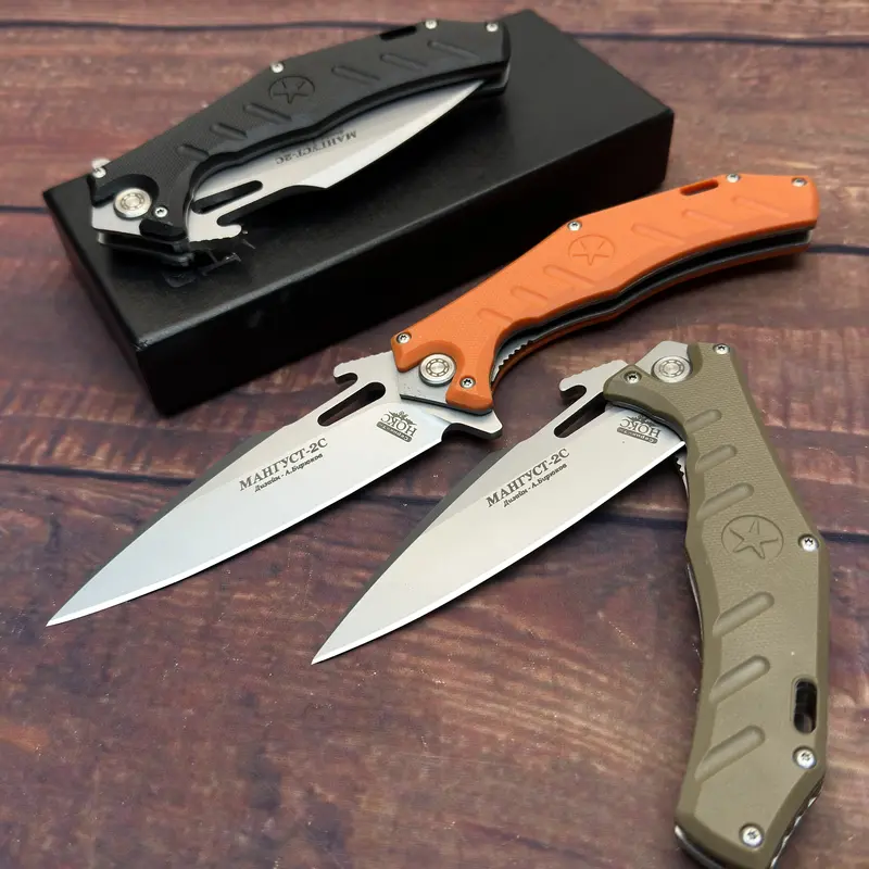 Foldable EDC Folding Knife - Rivet-Reinforced Survival Tool, Stainless Steel Non-Slip Handle, Lightweight Portable Outdoor Gadget for Camping, Hiking