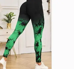 Black & Emerald Green Tie Dye Legging