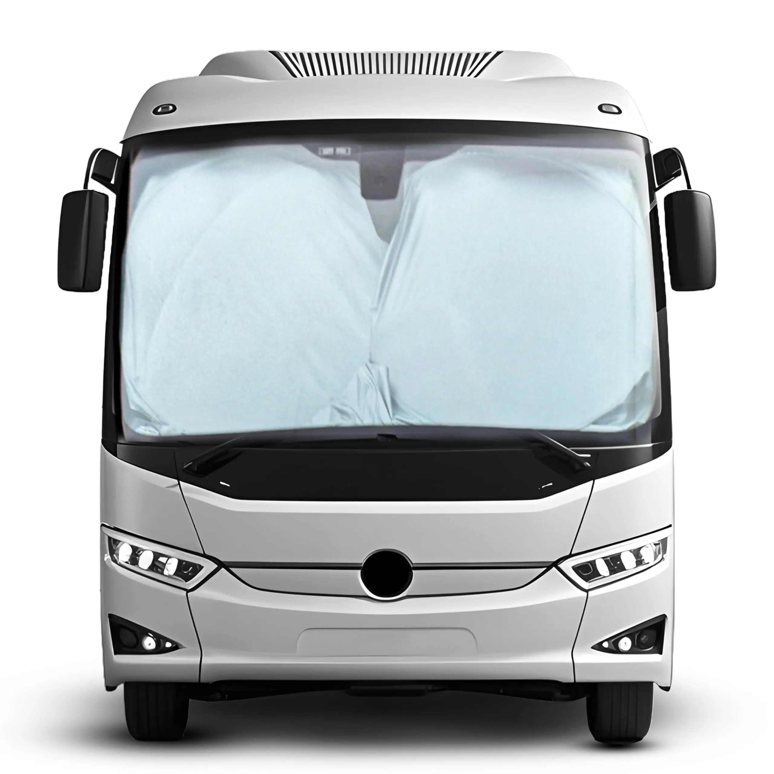 EcoNour Polyester RV/Motorhome Front Windscreen Shade Cover, 102"x51" Oversized Snap-On Reflective Exterior Accessory, Car Sunshade Outside Car, Collapsible Window Sunshade, Durable Sun Shade, UV-Blocking Anti-Glare Easy Installation