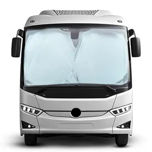 EcoNour Polyester RV/Motorhome Windscreen Shade Cover, 102"x51" Oversized Snap-On Reflective Car Sunshade Outside Car, Collapsible Anti-Glare Sunvisor Front Window Durable Sun Shade UV-Blocking Exterior Accessory