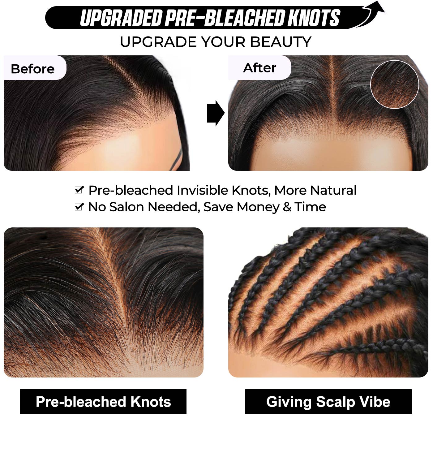 OQ HAIR Wand Curl Wear & Go Glueless Wigs Pre Cut Lace 4x6 HD Lace Closure Wigs For Women