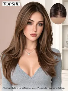 Topshe 13x6 Lace Front Wig, Curly Medium Length Hair with Natural Hairline, Fashionable for All Seasons, Perfect for Parties and Daily Wear, Glueless Frontal Wig, Glueless Curly Wigs