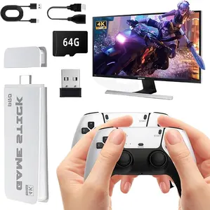 Retro Gaming Stick 2025 - 4K HDMI Console with 20,000+ Games, Dual Wireless Controllers & Family Fun Black And White video game retro game stick