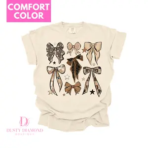 Mocha Muse Bow Collage Comfort Color T-Shirt