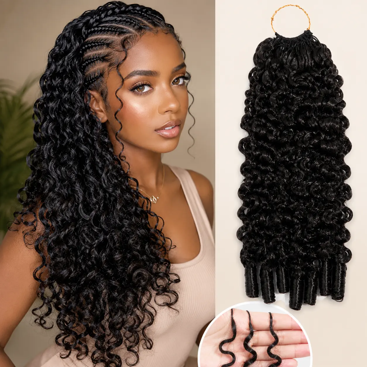 Burmese Curly Feather Crochet Human Hair Extensions 100% Remy Human Hair Knotless Pre Separated Crochet Hair 3C 4A Curly Lightweight Reusable Natural Black Protective Style