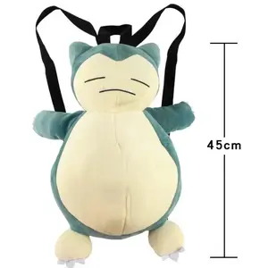 Pokemon Cartoon Snorlax Plush Backpack Kawaii Doll Plush Bag Cosplay Props Christmas Gifts Kids Schoolbag