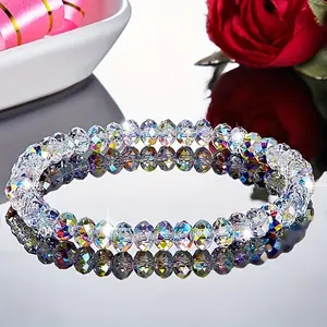 The best-selling female student square imitation crystal chain bracelet is exquisite, luxurious and fashionable