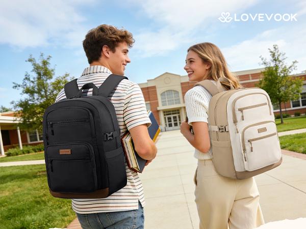 LOVEVOOK Laptop Backpack for Women, School Backpack for Girls & 15.6 Inch Laptop Work Bag, Large Capacity Bookbag for Students with Tumbler Holder  back to shcool