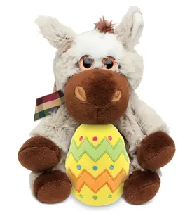 DOLLIBU Soft Plush Easter Egg Stuffed Toy - Super-Soft Polyester Floppy Donkey, Spring-Theme Stuffed Animal for Kids