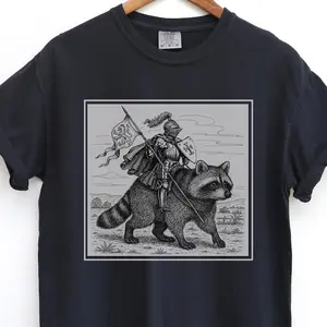Medieval Knight Shirt | Raccoon Meme Shirt | Renaissance Fair | Knight Raccoon Rider Tee