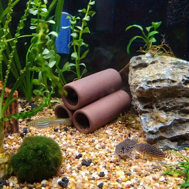 1 Piece 3-Hole Fish and Shrimp Shelter Tube, Clay Tube Aquarium Shrimp Cave Feeder Fish and Shrimp Feeder Tube Aquarium Fish Tank Tube Shelter Tube Fish Tank Shelter Decoration Hideaway Tube