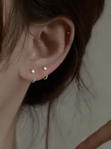 2 Pairs of Women's Everyday Earring Studs for Sleeping, No Removal Required, Comfortable Ear Jewelry for Daily Use, Minimalist Earrings