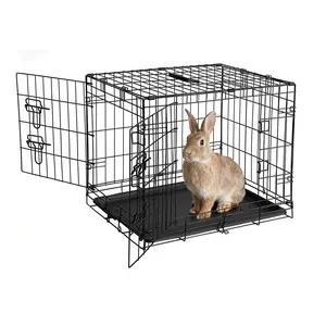 24'' Homes for Pets Small Wabbitat Rabbit Cage, Removable Tray, Top & Front Door Access, Rust Resistant Finish, for Bunny, Ferret, Chinchilla, Cat