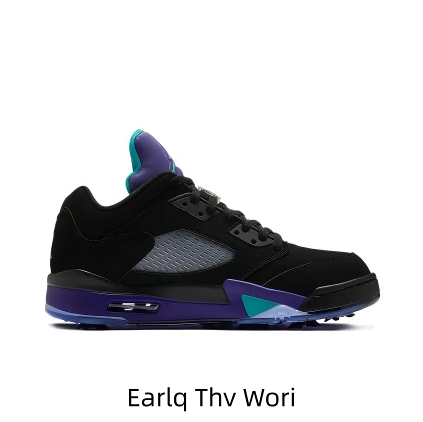 Trendy daily low-profile sports footwear features striking black, purple and teal color blocking, fine suede upper texture, wear-resistant translucent sole, easily pair with black jeans and cargo pants.