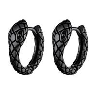 Snake Hoop Earrings-Black