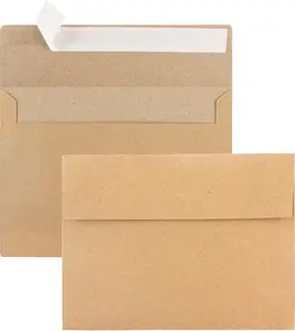 Kraft Envelopes 50 Pack A7 5x7 Brown Paper for Invitations Wedding Baby Shower Personalized Gift Cards Birthday Party Durable Opaque