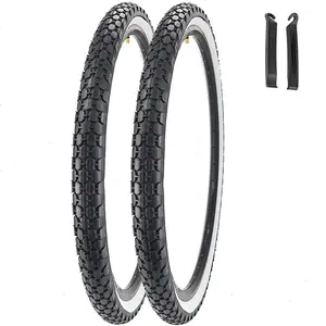 2 Pack 26 Inch Bike Tires 26 x 2.125 57-559 Beach Cruiser Bicycle Folding Comfortable Replacement Tires Black Wall or White Wall for 26 x 1.75/1.95/2.0/2.10/2.125 Beach Cruiser and Urban Commuting Bicycle BMX Tire