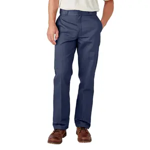 Dickies 874 Original Fit High-Waist Relaxed Full-Length Navy Men's Durable Work Pants, Button-Adorned, Machine-Washable, Non-Stretchy, Button-Adorned Men's Pants, Machine-Washable Men's Pants
