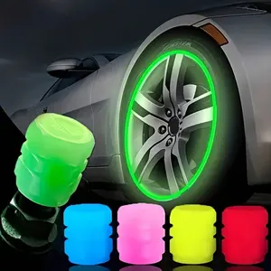 8 Piece Glow-In-The-Dark Tire Valve Caps Set, Fits Cars Trucks Motorcycles Bicycles Vehicle, Durable & Stylish Design, Easy Installation