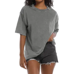 Holafish Women's Acid Washed Heavy Cotton Vintage Unisex Short Sleeve Loose Fit Casual Streetwear Crewneck T-Shirt Soft Breathable Fabric for Everyday Wear Top Summer Basic Tshirt Minimalist Fullsize Tee Round Sleeve Top Sunflower Crop graphic Womenswear