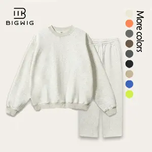 BIGWIG Women's two-piece set Loose-fitting Hooded Sweatshirt and Wide-Leg Sweatpants - Y2K Casual Sportswear Set, suitable for sports/everyday wear. Classic sweatshirt hoodie boxy fit