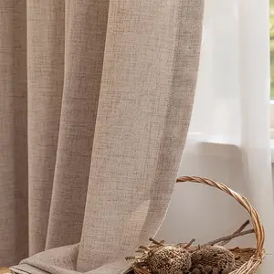 Japanese Linen Blackout Curtain, Ideal for Bedroom & Living Room Decor, Easy Installation, Enhances Privacy, Korean Style Drapes, Home Decoration Curtain, Blackout Window Cover