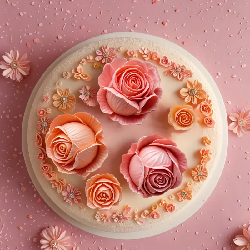 1 piece of 5-pole rose silicone mold, Flower mold, Clay molds, with different regular shapes, suitable for polymer clay, soap, handicrafts, candles, durable and easy to use, decorate with floral patterns, jewelry making, epoxy resin casting