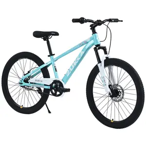 24" Mountain Bike for Kids 9-12 Years |   Double Disc Brake, Suspension Fork, Adjustable Saddle & Handlebar, Durable Steel Frame, Multiple Colors, 85% Pre-Assembled