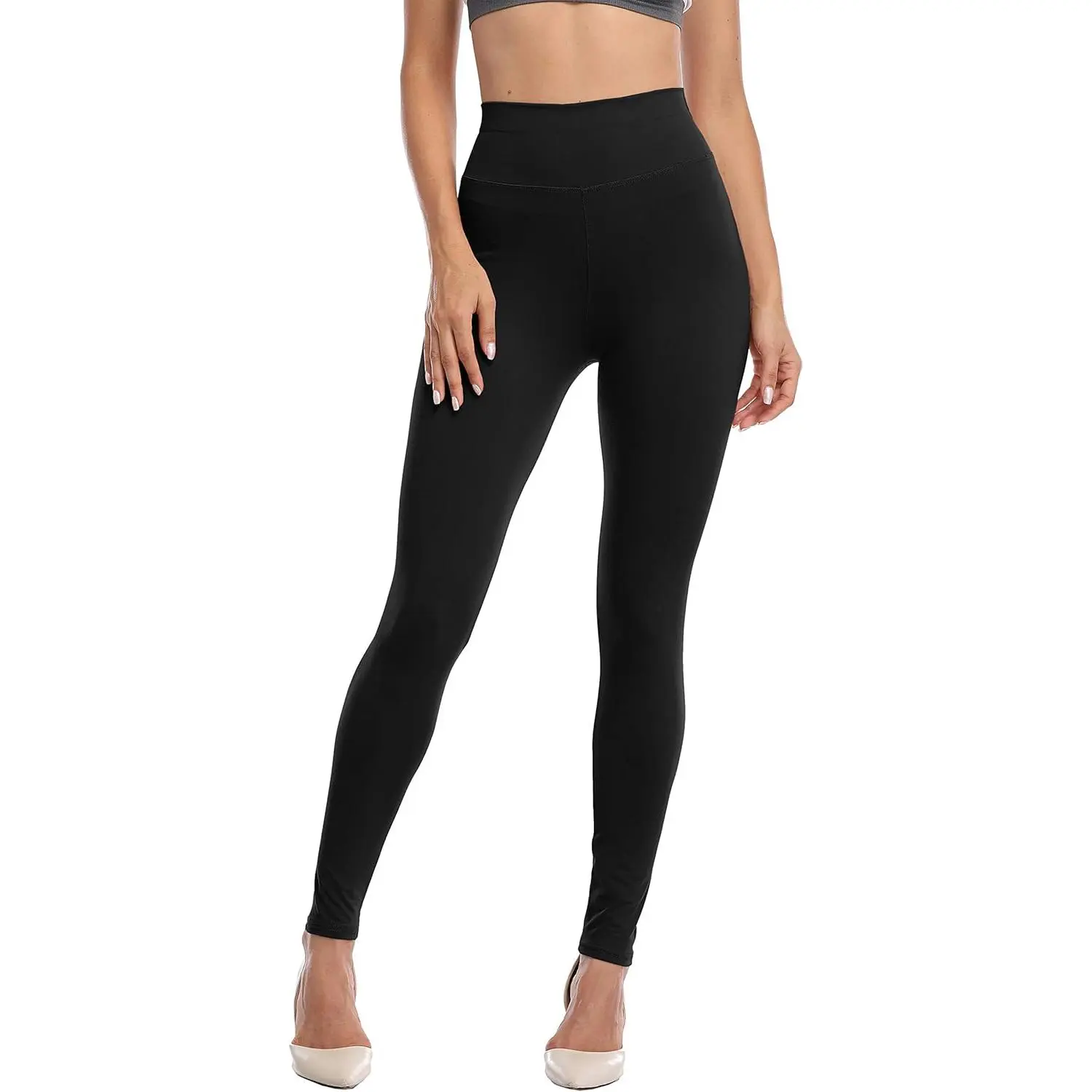 Buttery Soft High Waisted Leggings for Women, Stretchy Non See-Through Yoga Pants with Tummy Control, Breathable for Workout & Gym, Plus Size 3X-5X, Leggings Women, Female, Yellow, Elastic Band, All Seasons, Polyester Spandex, Multi-Size, Moisture Wicking